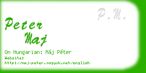 peter maj business card